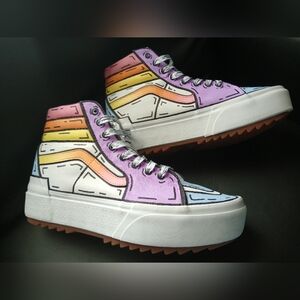 Custom ToonTown Vans Filmore Platform High-Top Sneakers